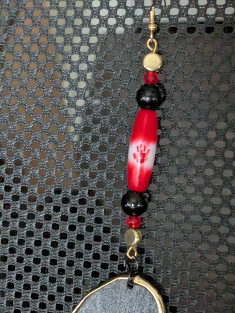 Unique Native #MMIW Black & Red Face Statement Dangle Earrings